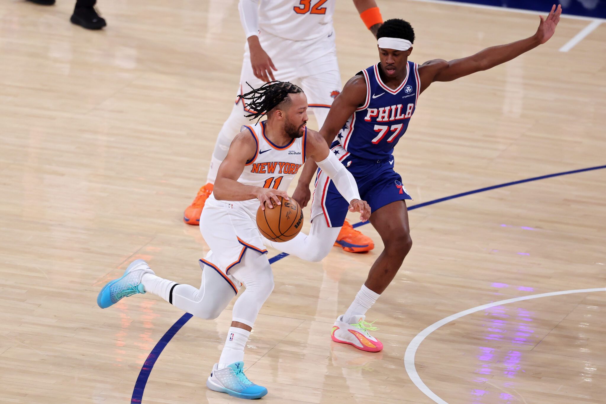 Jalen Brunson, VJ Edgecomb, Knicks, 76ers, Game 1