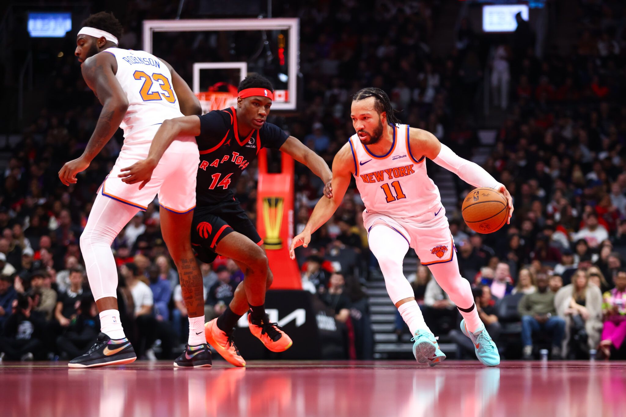 Jalen Brunson, Ja'Kobe Walter, Knicks, Raptors, Photo: Cole Burston, Getty