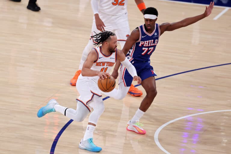 Jalen Brunson, VJ Edgecomb, Knicks, 76ers, Game 1