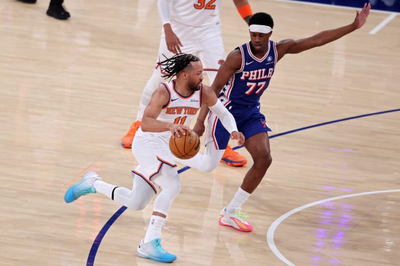 Jalen Brunson, VJ Edgecomb, Knicks, 76ers, Game 1